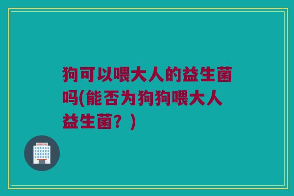 狗可以喂大人的益生菌吗(能否为狗狗喂大人益生菌？)