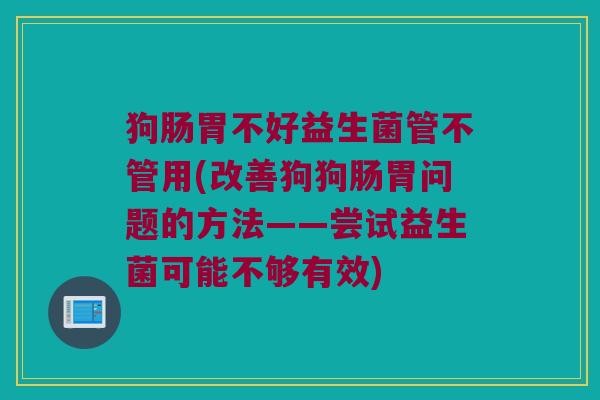 狗肠胃不好益生菌管不管用(改善狗狗肠胃问题的方法——尝试益生菌可能不够有效)