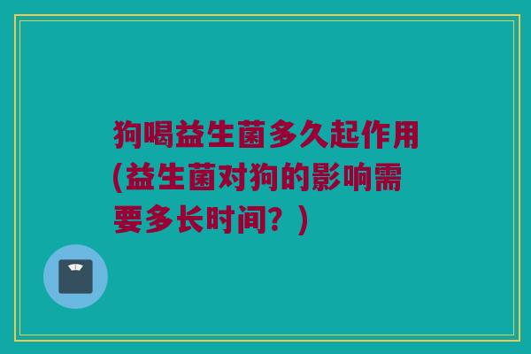 狗喝益生菌多久起作用(益生菌对狗的影响需要多长时间？)