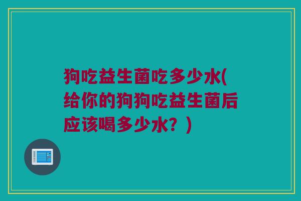 狗吃益生菌吃多少水(给你的狗狗吃益生菌后应该喝多少水？)