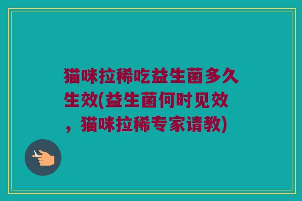 猫咪拉稀吃益生菌多久生效(益生菌何时见效，猫咪拉稀专家请教)