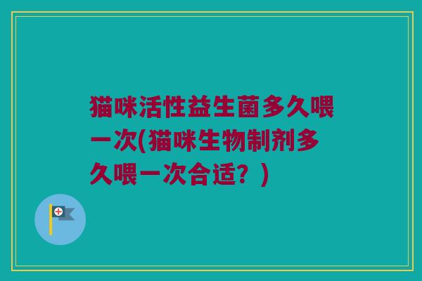 猫咪活性益生菌多久喂一次(猫咪生物制剂多久喂一次合适？)