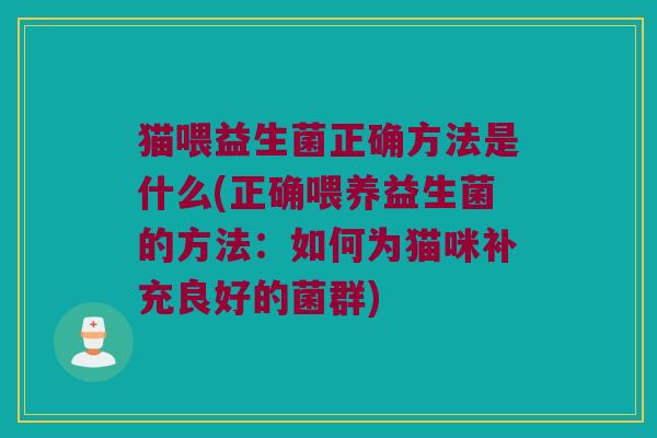 猫喂益生菌正确方法是什么(正确喂养益生菌的方法：如何为猫咪补充良好的菌群)