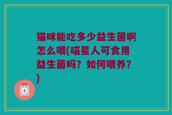 猫咪能吃多少益生菌啊怎么喂(喵星人可食用益生菌吗？如何喂养？)