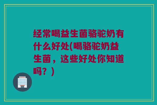 经常喝益生菌骆驼奶有什么好处(喝骆驼奶益生菌，这些好处你知道吗？)