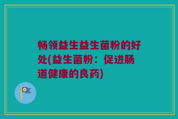 畅领益生益生菌粉的好处(益生菌粉：促进肠道健康的良药)