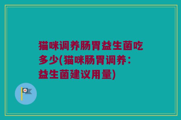 猫咪调养肠胃益生菌吃多少(猫咪肠胃调养：益生菌建议用量)