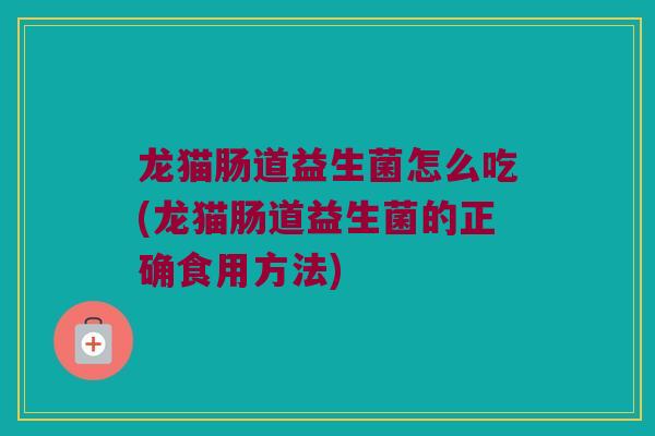 龙猫肠道益生菌怎么吃(龙猫肠道益生菌的正确食用方法)