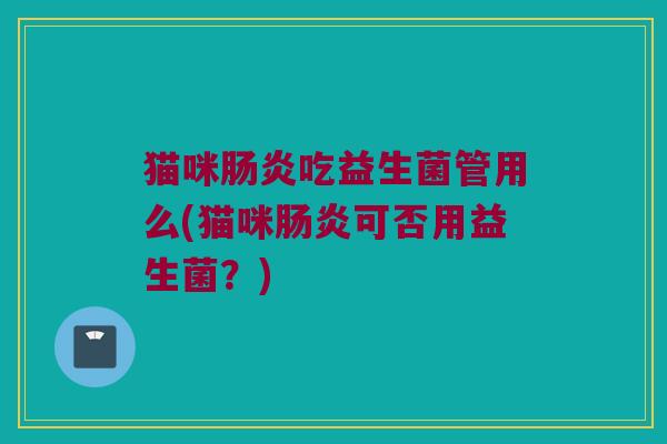 猫咪肠炎吃益生菌管用么(猫咪肠炎可否用益生菌？)
