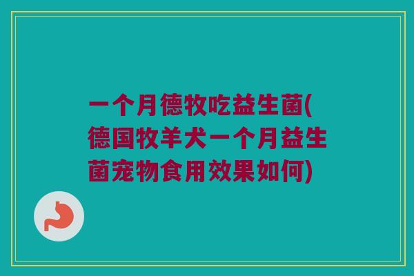 一个月德牧吃益生菌(德国牧羊犬一个月益生菌宠物食用效果如何)