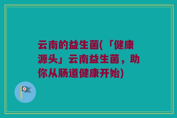 云南的益生菌(「健康源头」云南益生菌，助你从肠道健康开始)
