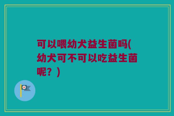 可以喂幼犬益生菌吗(幼犬可不可以吃益生菌呢？)