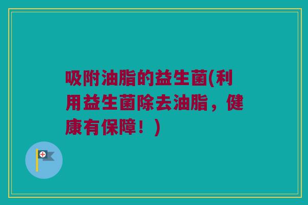 吸附油脂的益生菌(利用益生菌除去油脂，健康有保障！)
