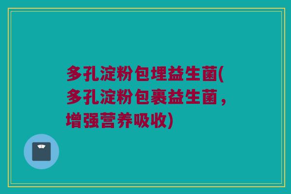 多孔淀粉包埋益生菌(多孔淀粉包裹益生菌，增强营养吸收)
