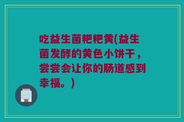 吃益生菌粑粑黄(益生菌发酵的黄色小饼干，尝尝会让你的肠道感到幸福。)