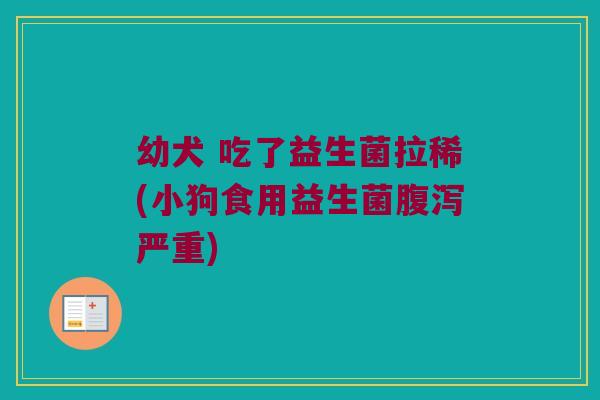 幼犬 吃了益生菌拉稀(小狗食用益生菌腹泻严重)