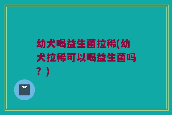 幼犬喝益生菌拉稀(幼犬拉稀可以喝益生菌吗?) 幼犬喝益生菌拉稀(幼犬拉稀可以喝益生菌吗?)