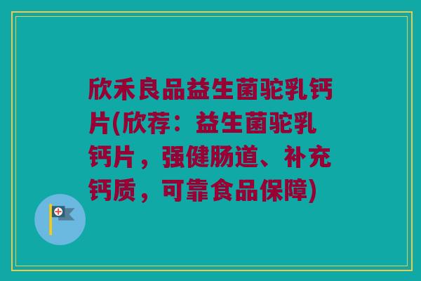 欣禾良品益生菌驼乳钙片(欣荐：益生菌驼乳钙片，强健肠道、补充钙质，可靠食品保障)