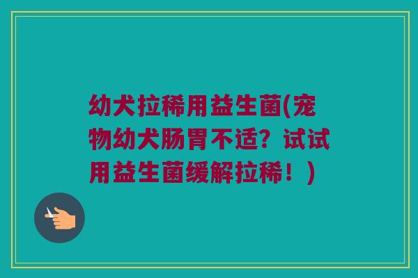 幼犬拉稀用益生菌(宠物幼犬肠胃不适?试试用益生菌缓解拉稀!) 幼犬拉稀用益生菌(宠物幼犬肠胃不适?试试用益生菌缓解拉稀!)