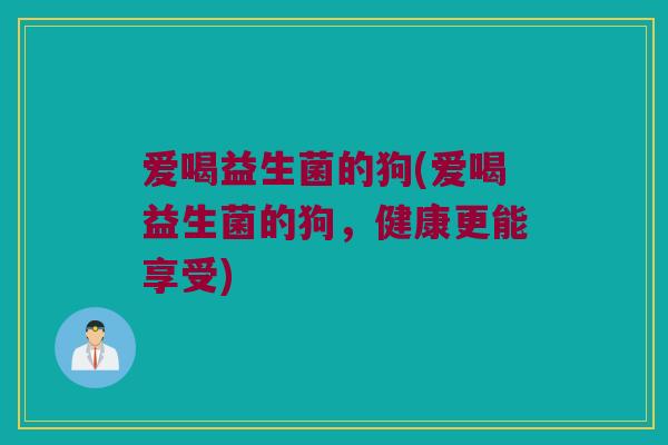 爱喝益生菌的狗(爱喝益生菌的狗，健康更能享受)