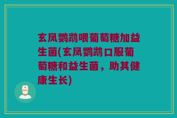 玄凤鹦鹉喂葡萄糖加益生菌(玄凤鹦鹉口服葡萄糖和益生菌，助其健康生长)