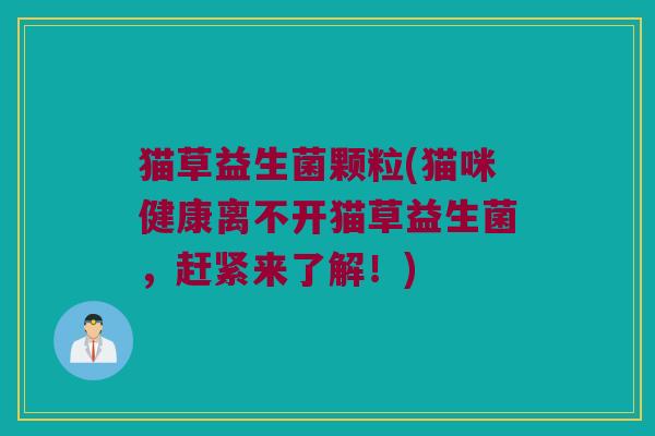猫草益生菌颗粒(猫咪健康离不开猫草益生菌,赶紧来了解!) 猫草益生菌颗粒(猫咪健康离不开猫草益生菌,赶紧来了解!)
