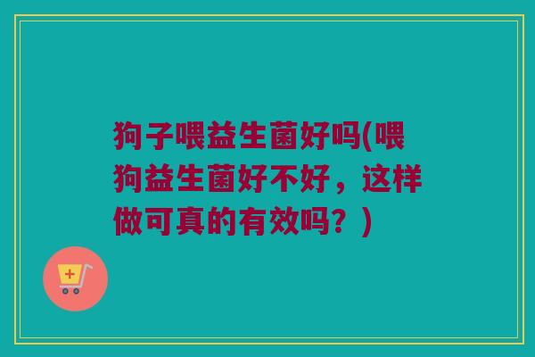 狗子喂益生菌好吗(喂狗益生菌好不好，这样做可真的有效吗？)