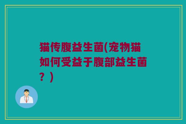 猫传腹益生菌(宠物猫如何受益于腹部益生菌？)