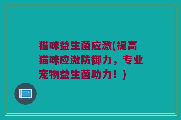 猫咪益生菌应激(提高猫咪应激防御力，专业宠物益生菌助力！)