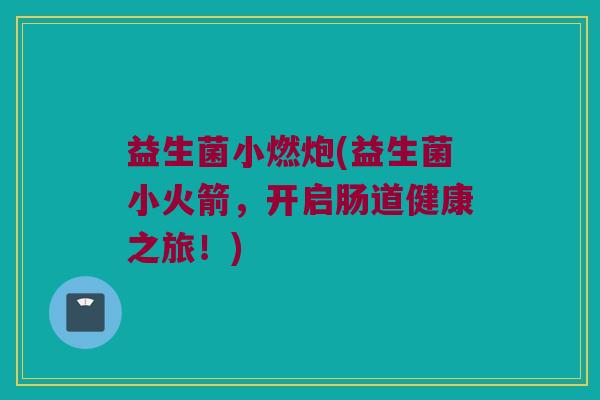 益生菌小燃炮(益生菌小火箭，开启肠道健康之旅！)