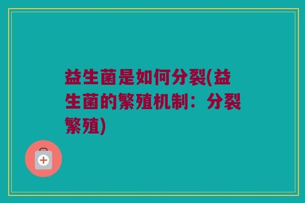 益生菌是如何分裂(益生菌的繁殖机制：分裂繁殖)