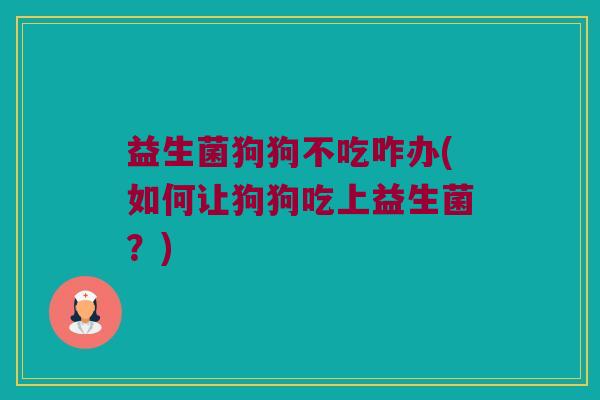 益生菌狗狗不吃咋办(如何让狗狗吃上益生菌？)