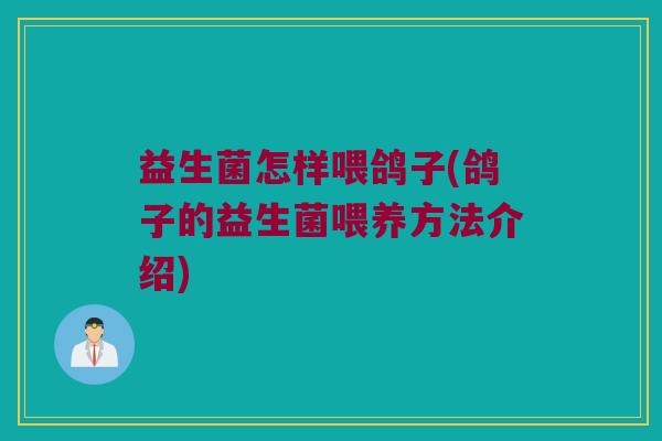 益生菌怎样喂鸽子(鸽子的益生菌喂养方法介绍)