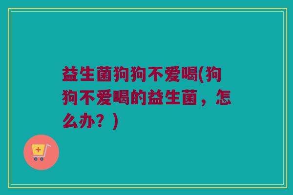 益生菌狗狗不爱喝(狗狗不爱喝的益生菌，怎么办？)
