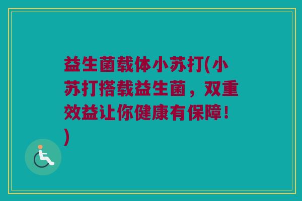 益生菌载体小苏打(小苏打搭载益生菌，双重效益让你健康有保障！)