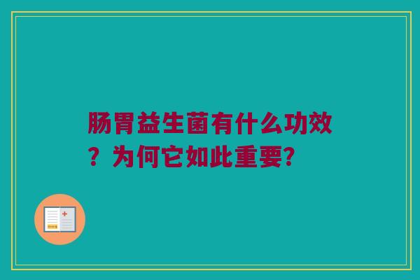 肠胃益生菌有什么功效？为何它如此重要？
