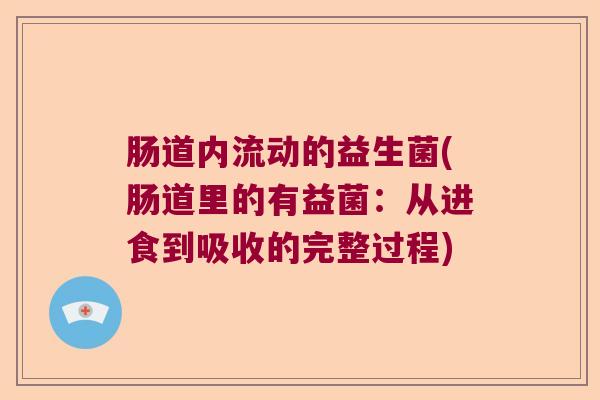 肠道内流动的益生菌(肠道里的有益菌：从进食到吸收的完整过程)