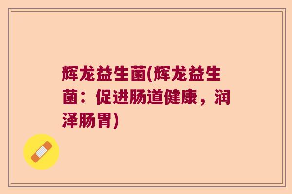 辉龙益生菌(辉龙益生菌：促进肠道健康，润泽肠胃)