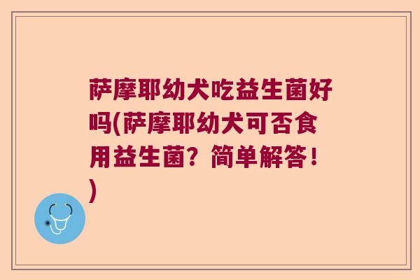 萨摩耶幼犬吃益生菌好吗(萨摩耶幼犬可否食用益生菌?简单解答!) 萨摩耶幼犬吃益生菌好吗(萨摩耶幼犬可否食用益生菌?简单解答!)