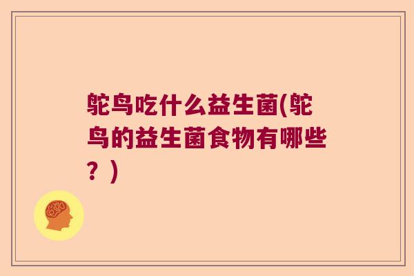 鸵鸟吃什么益生菌(鸵鸟的益生菌食物有哪些?) 鸵鸟吃什么益生菌(鸵鸟的益生菌食物有哪些?)