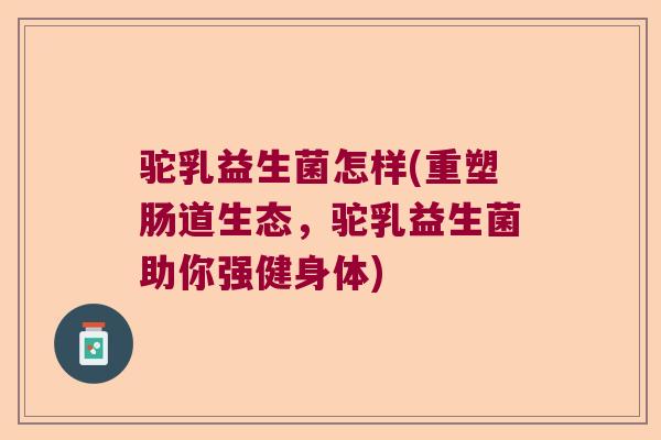 驼乳益生菌怎样(重塑肠道生态，驼乳益生菌助你强健身体)