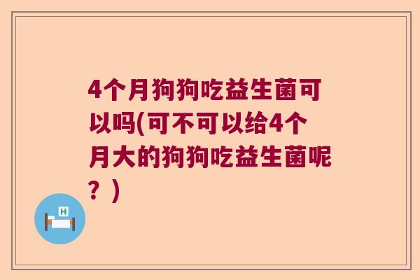 4个月狗狗吃益生菌可以吗(可不可以给4个月大的狗狗吃益生菌呢？)