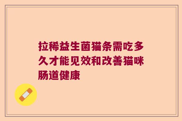 拉稀益生菌猫条需吃多久才能见效和改善猫咪肠道健康 拉稀益生菌猫条需吃多久才能见效和改善猫咪肠道健康