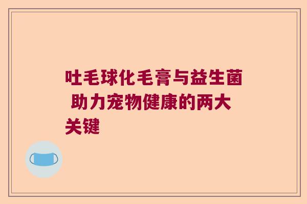 吐毛球化毛膏与益生菌 助力宠物健康的两大关键