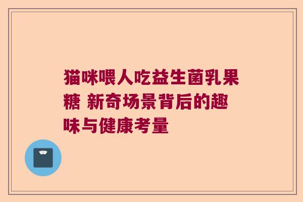 猫咪喂人吃益生菌乳果糖 新奇场景背后的趣味与健康考量 猫咪喂人吃益生菌乳果糖 新奇场景背后的趣味与健康考量