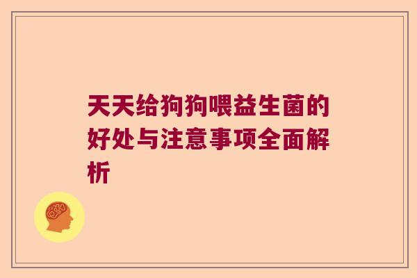 天天给狗狗喂益生菌的好处与注意事项全面解析