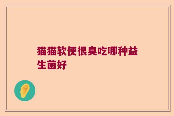 猫猫软便很臭吃哪种益生菌好