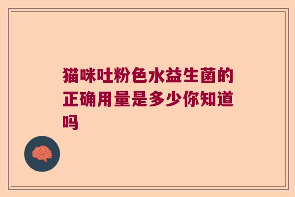猫咪吐粉色水益生菌的正确用量是多少你知道吗