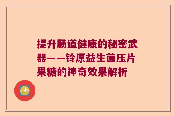 提升肠道健康的秘密武器——铃原益生菌压片果糖的神奇效果解析