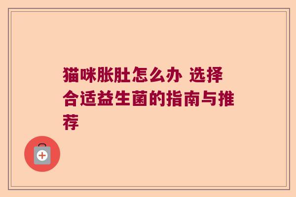 猫咪胀肚怎么办 选择合适益生菌的指南与推荐 猫咪胀肚怎么办 选择合适益生菌的指南与推荐